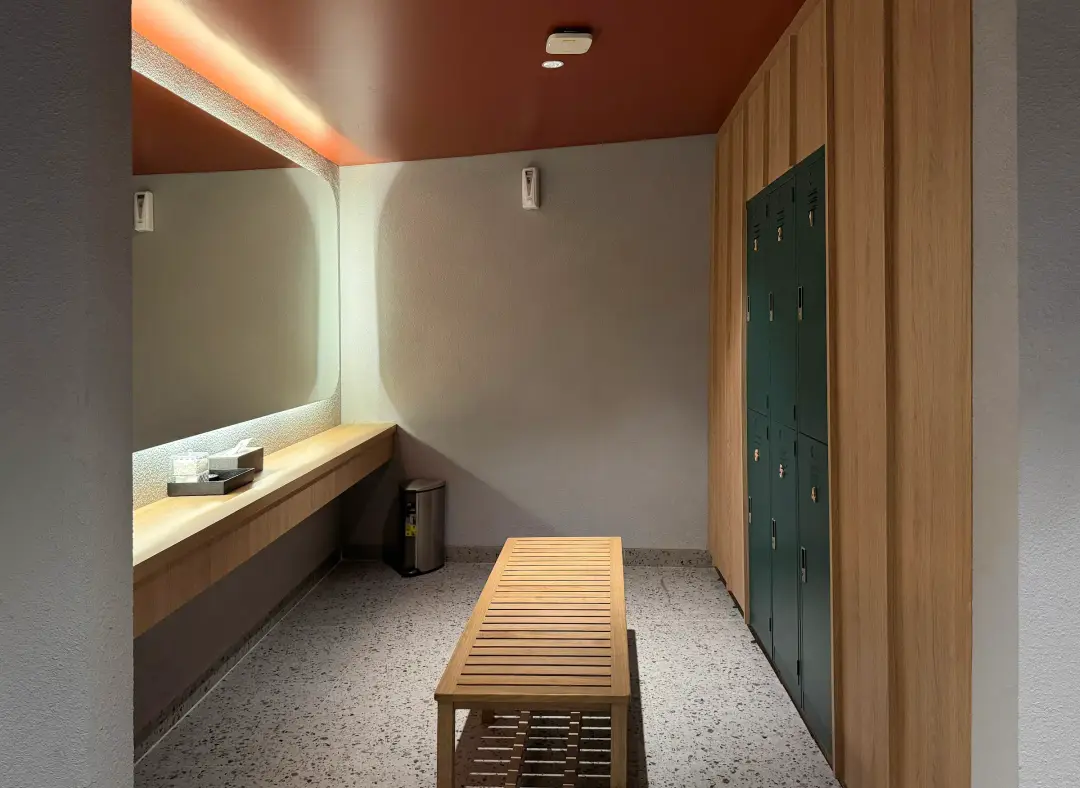 Lockers and bench