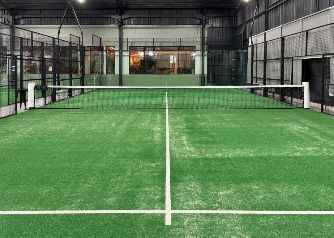 A green court across the net